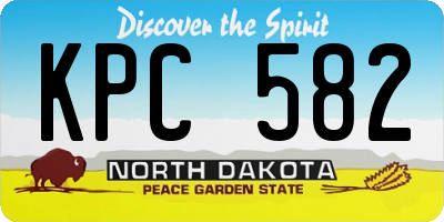 ND license plate KPC582
