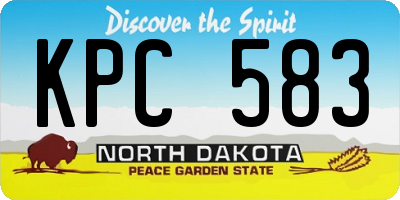 ND license plate KPC583