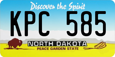 ND license plate KPC585
