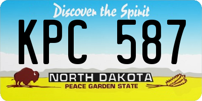 ND license plate KPC587