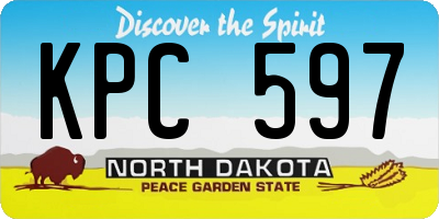 ND license plate KPC597