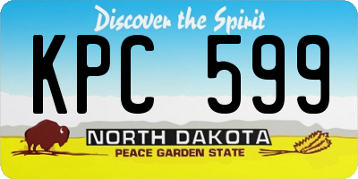 ND license plate KPC599