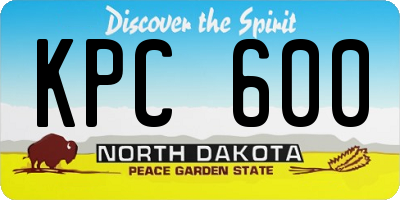 ND license plate KPC600