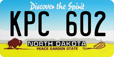 ND license plate KPC602