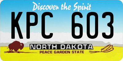 ND license plate KPC603
