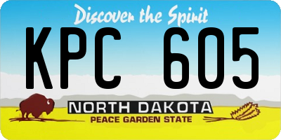 ND license plate KPC605