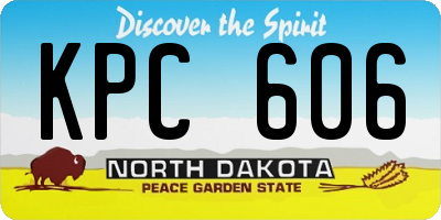 ND license plate KPC606