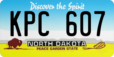 ND license plate KPC607