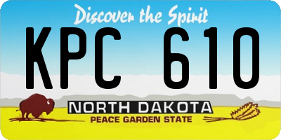 ND license plate KPC610