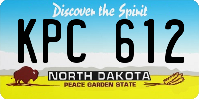 ND license plate KPC612