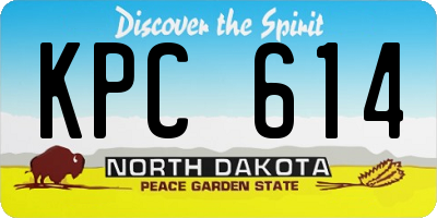 ND license plate KPC614