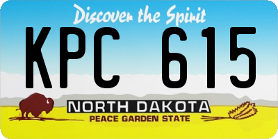 ND license plate KPC615