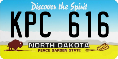 ND license plate KPC616
