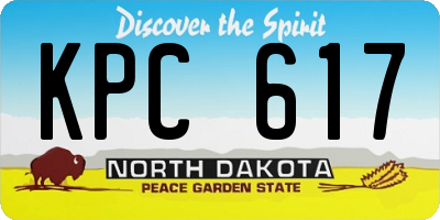 ND license plate KPC617