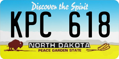 ND license plate KPC618