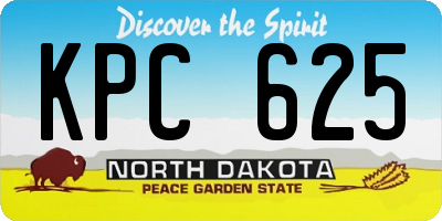 ND license plate KPC625