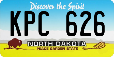 ND license plate KPC626