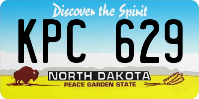 ND license plate KPC629
