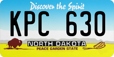 ND license plate KPC630