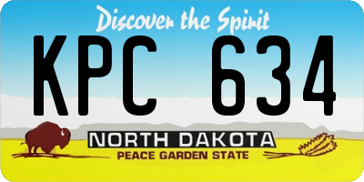 ND license plate KPC634