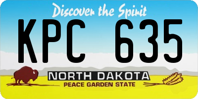 ND license plate KPC635