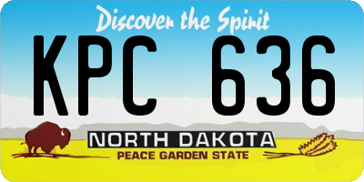 ND license plate KPC636