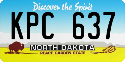 ND license plate KPC637