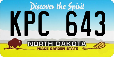 ND license plate KPC643