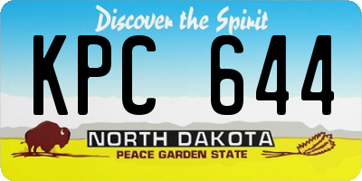 ND license plate KPC644
