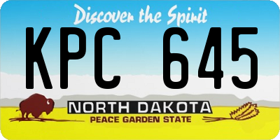 ND license plate KPC645
