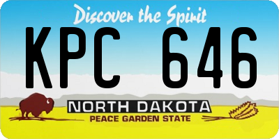 ND license plate KPC646