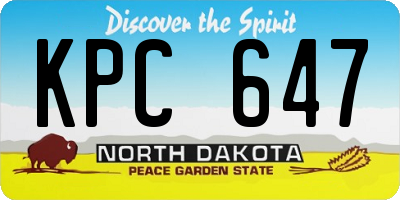 ND license plate KPC647