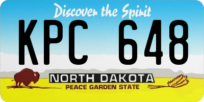ND license plate KPC648