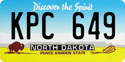 ND license plate KPC649