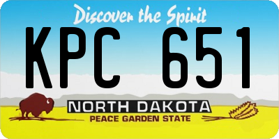 ND license plate KPC651
