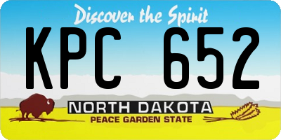 ND license plate KPC652