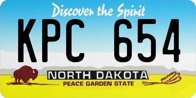 ND license plate KPC654