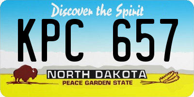 ND license plate KPC657