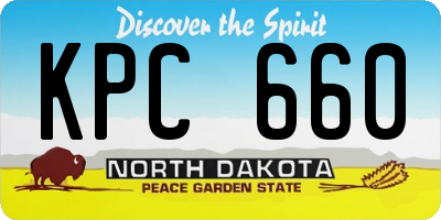 ND license plate KPC660