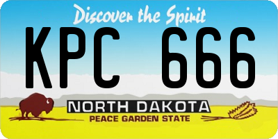 ND license plate KPC666