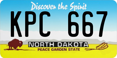 ND license plate KPC667