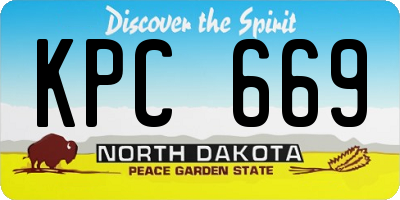 ND license plate KPC669
