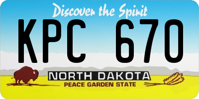 ND license plate KPC670