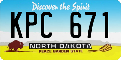 ND license plate KPC671