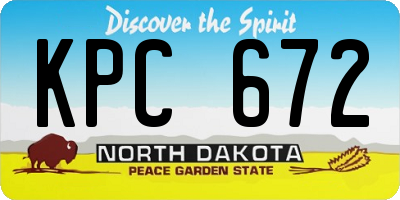 ND license plate KPC672