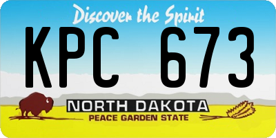 ND license plate KPC673