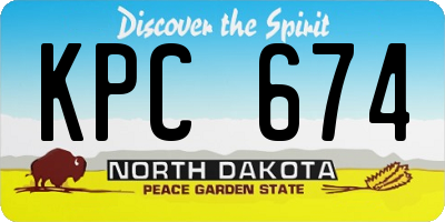 ND license plate KPC674