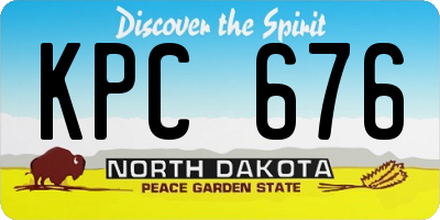 ND license plate KPC676