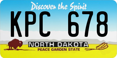 ND license plate KPC678