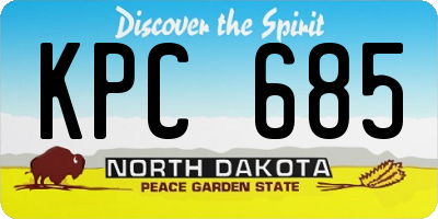 ND license plate KPC685
